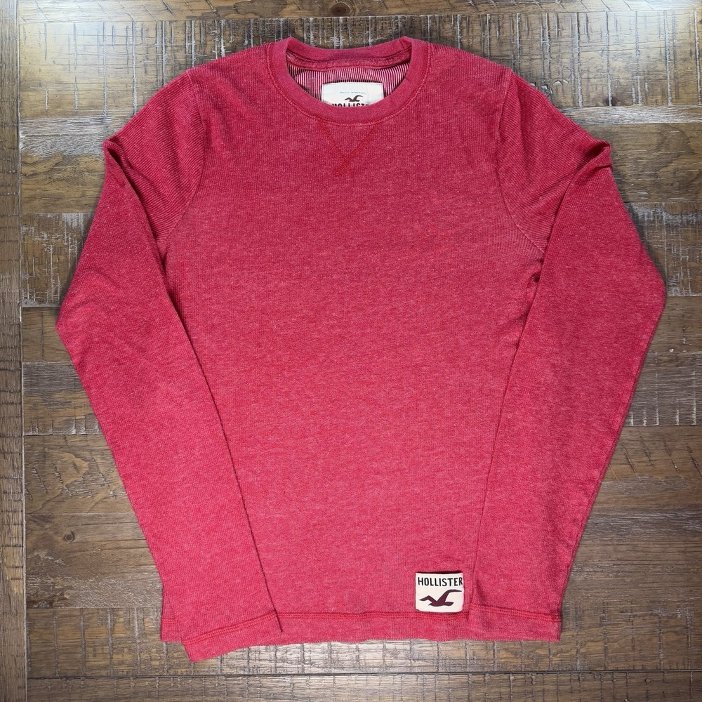 VTG Y2K Hollister Long Sleeve Thermal Shirt Red - Tag Sz XL(Fits SMALL)